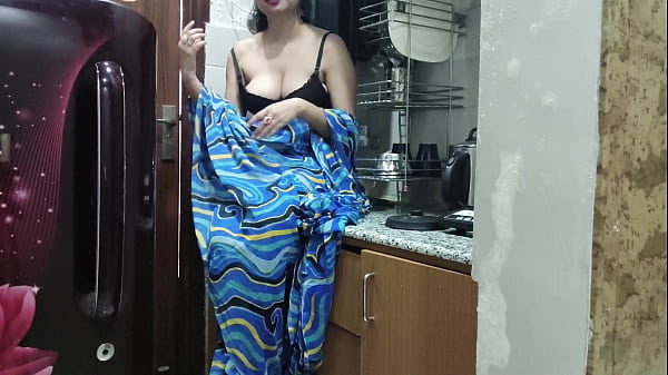 Indian stepmom watches and enters her stepson'_s Kitchen to fuck him
