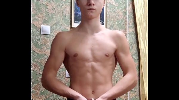 Flex skinny boy after study